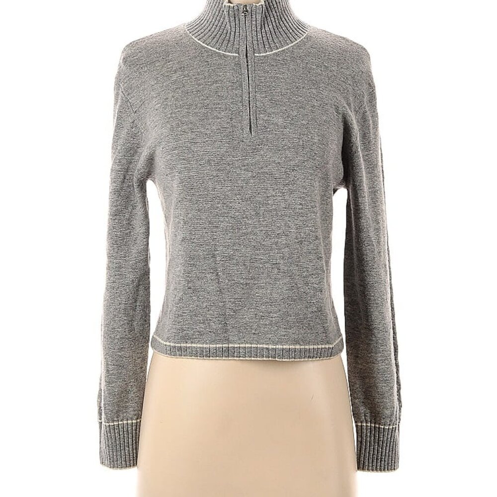 Gigi C June Wool Cashmere Blend 1/4 Zip Sweater